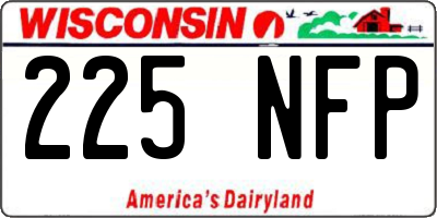 WI license plate 225NFP