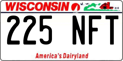 WI license plate 225NFT