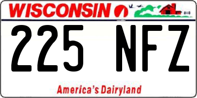 WI license plate 225NFZ