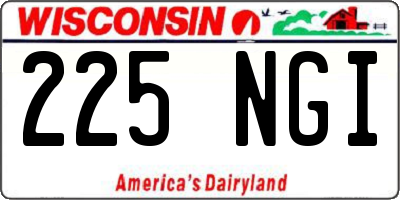 WI license plate 225NGI