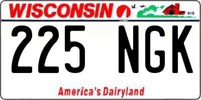 WI license plate 225NGK