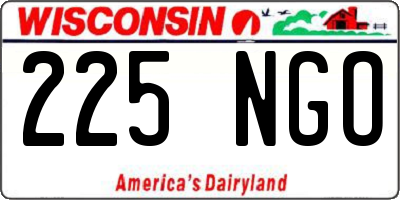 WI license plate 225NGO