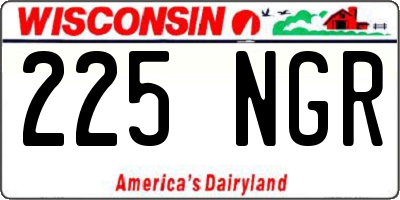 WI license plate 225NGR