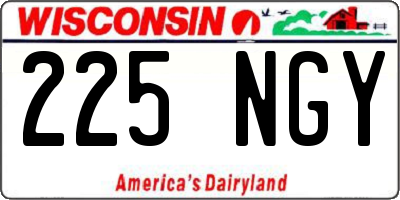 WI license plate 225NGY