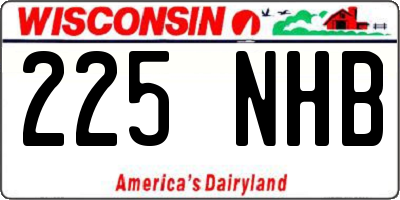 WI license plate 225NHB