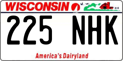 WI license plate 225NHK