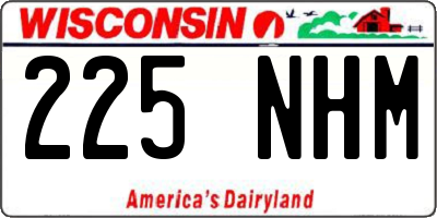 WI license plate 225NHM