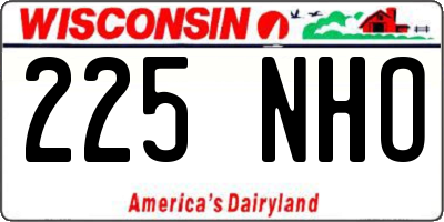 WI license plate 225NHO