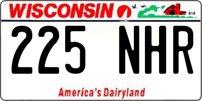 WI license plate 225NHR