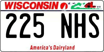 WI license plate 225NHS