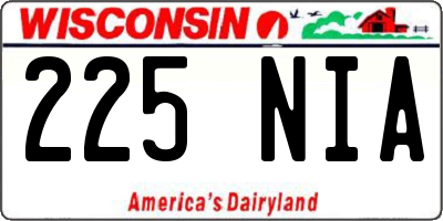 WI license plate 225NIA