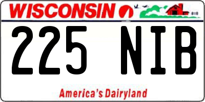 WI license plate 225NIB
