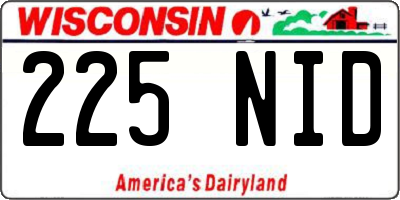 WI license plate 225NID