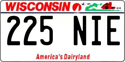 WI license plate 225NIE
