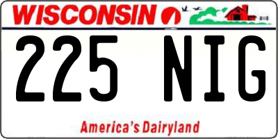 WI license plate 225NIG
