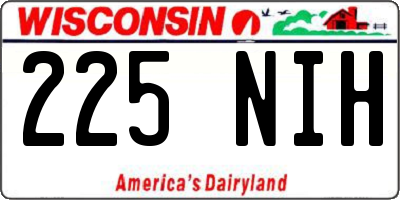 WI license plate 225NIH