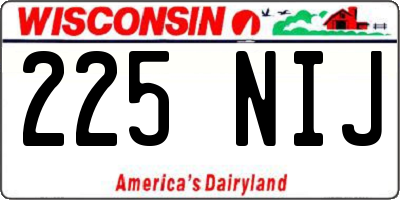 WI license plate 225NIJ