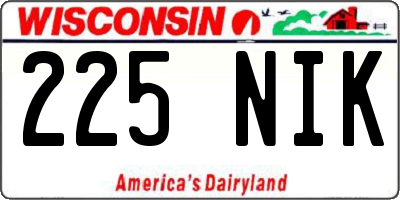 WI license plate 225NIK
