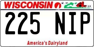 WI license plate 225NIP