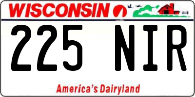 WI license plate 225NIR