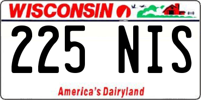 WI license plate 225NIS