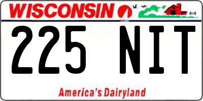 WI license plate 225NIT