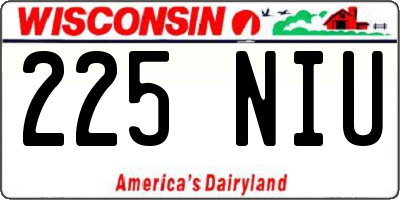 WI license plate 225NIU