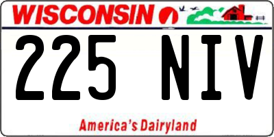 WI license plate 225NIV
