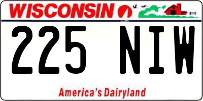 WI license plate 225NIW