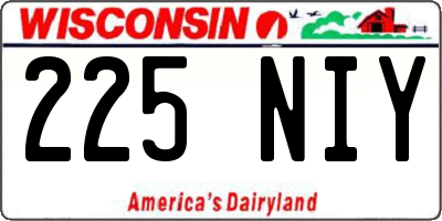 WI license plate 225NIY