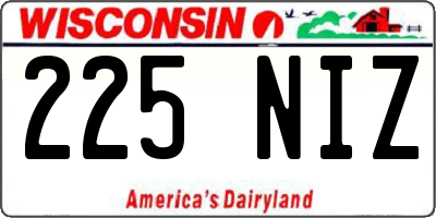 WI license plate 225NIZ