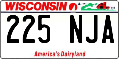WI license plate 225NJA