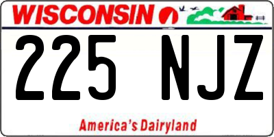 WI license plate 225NJZ