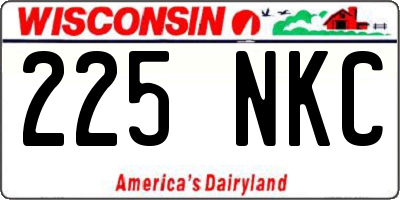 WI license plate 225NKC