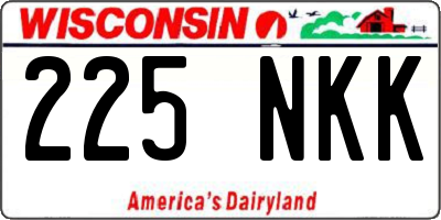 WI license plate 225NKK