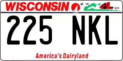WI license plate 225NKL