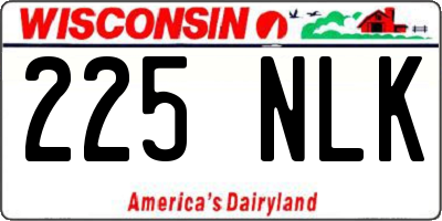WI license plate 225NLK