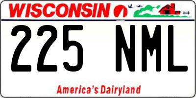 WI license plate 225NML
