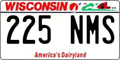WI license plate 225NMS