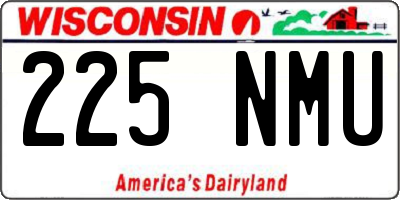 WI license plate 225NMU