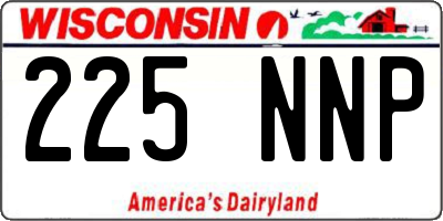 WI license plate 225NNP