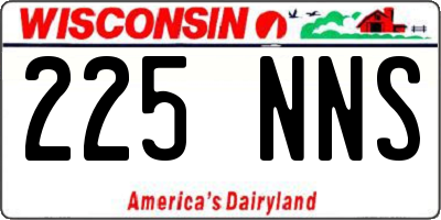 WI license plate 225NNS
