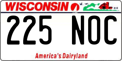 WI license plate 225NOC