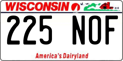 WI license plate 225NOF