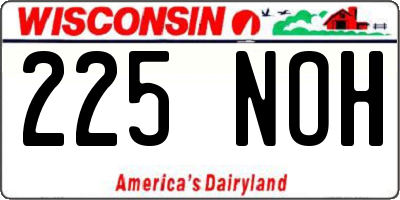 WI license plate 225NOH