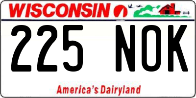 WI license plate 225NOK