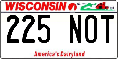 WI license plate 225NOT