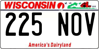 WI license plate 225NOV