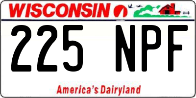 WI license plate 225NPF