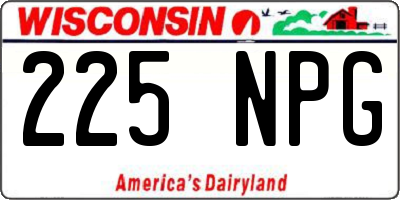 WI license plate 225NPG